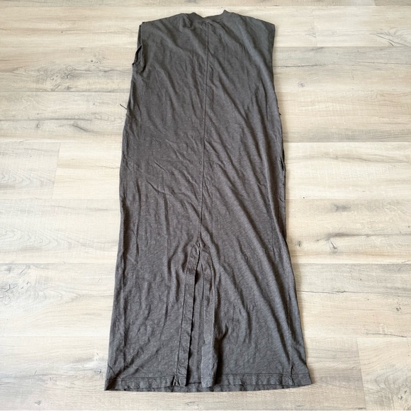 Velvet by Graham & Spencer olive green cotton slub jersey midi dress - Small - Picture 3 of 7